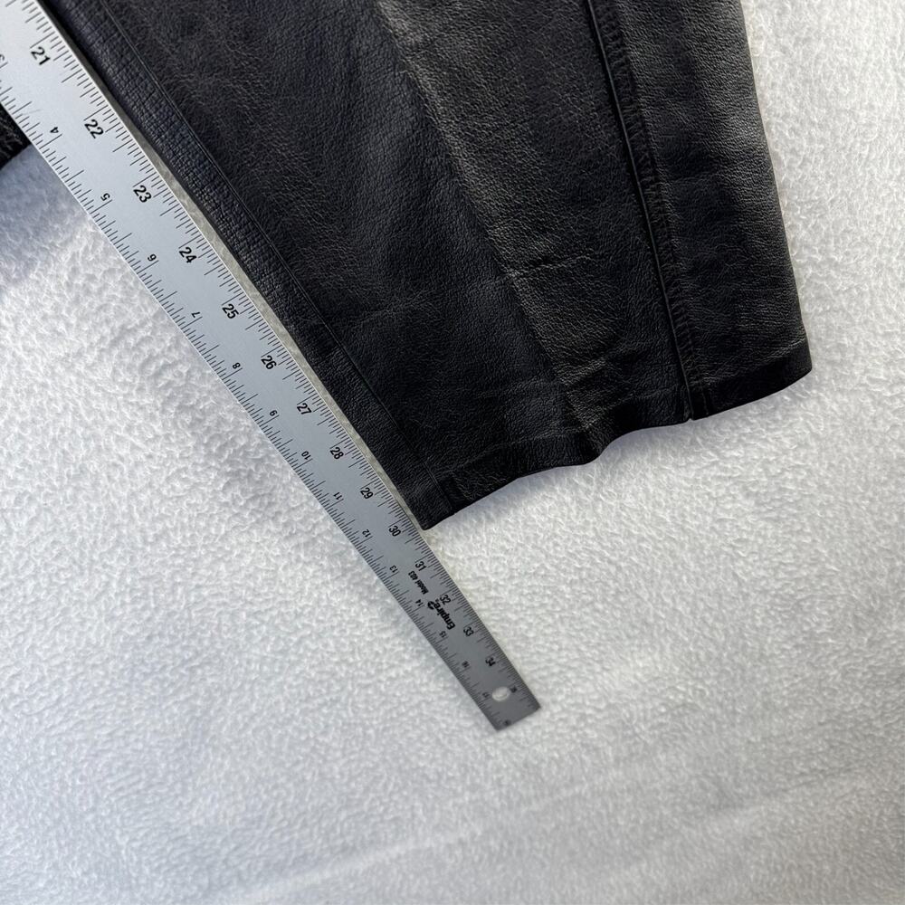 Vintage Bagatelle Leather Pants Women's 10 Black Hook Loop Hip Hop 90s (28x30) - Picture 4 of 9